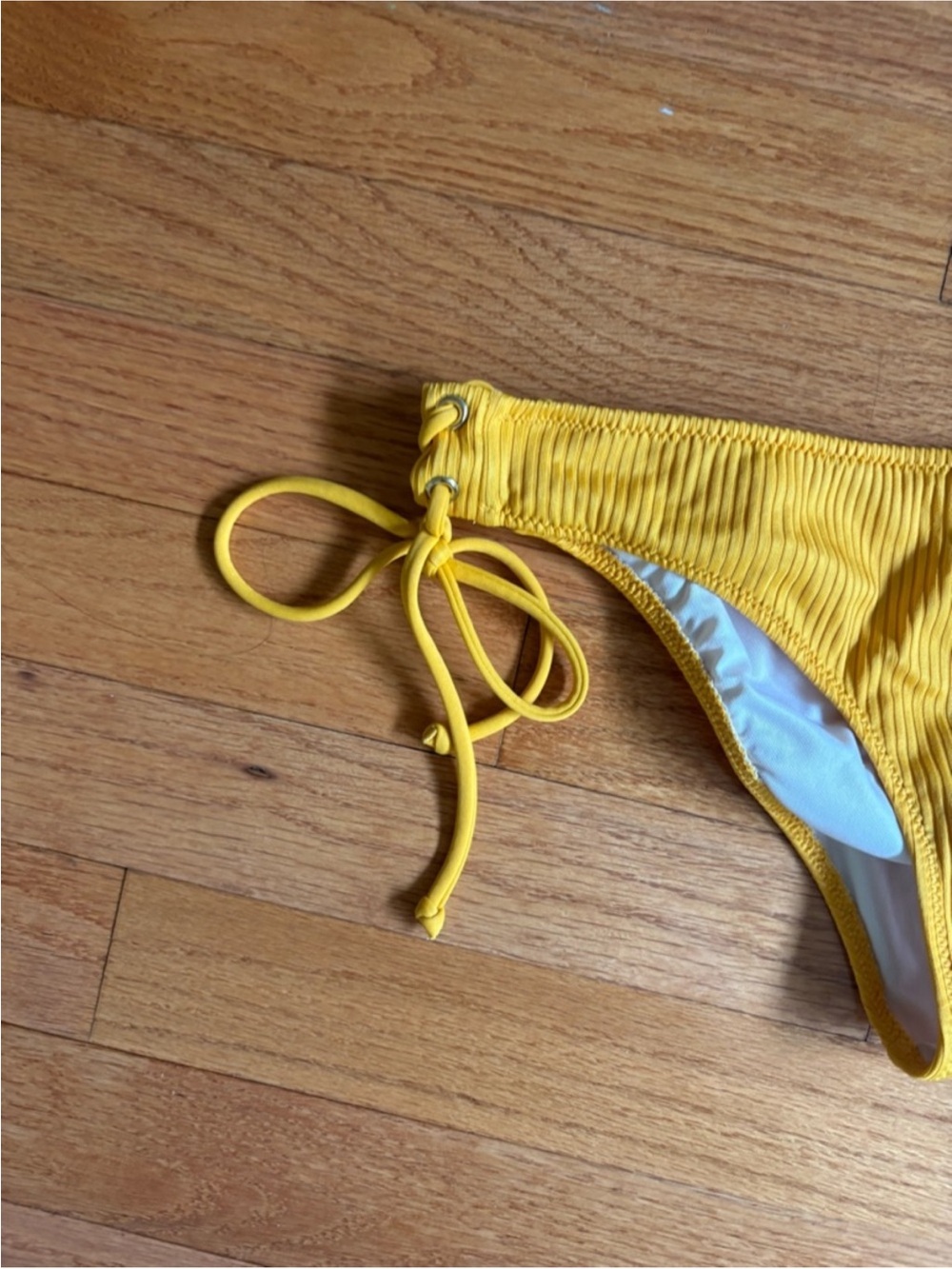 Victoria's Secret Yellow Ribbed String Bikini - Picture 6 of 10